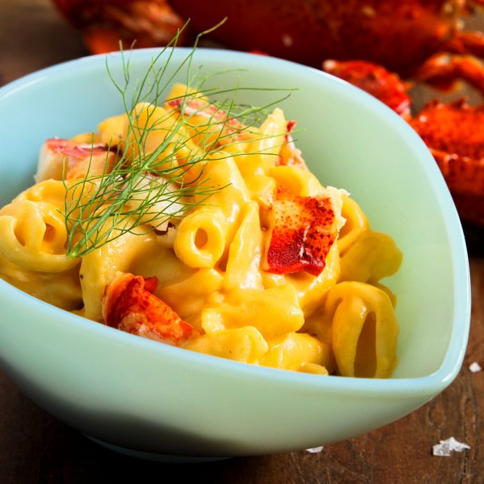 Lobster macaroni and cheese with fennel